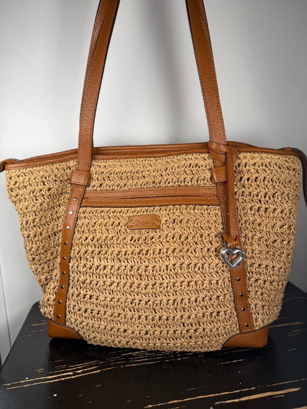 BRIGHTON Dayton Woven Straw Tote with dust cover